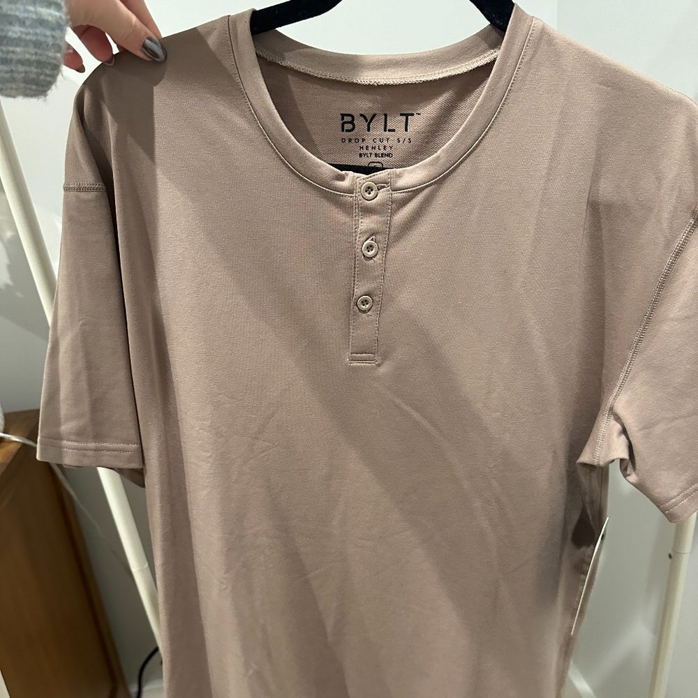 BYLT | Beige Henley Drop-Cut: LUX | NWT - Large